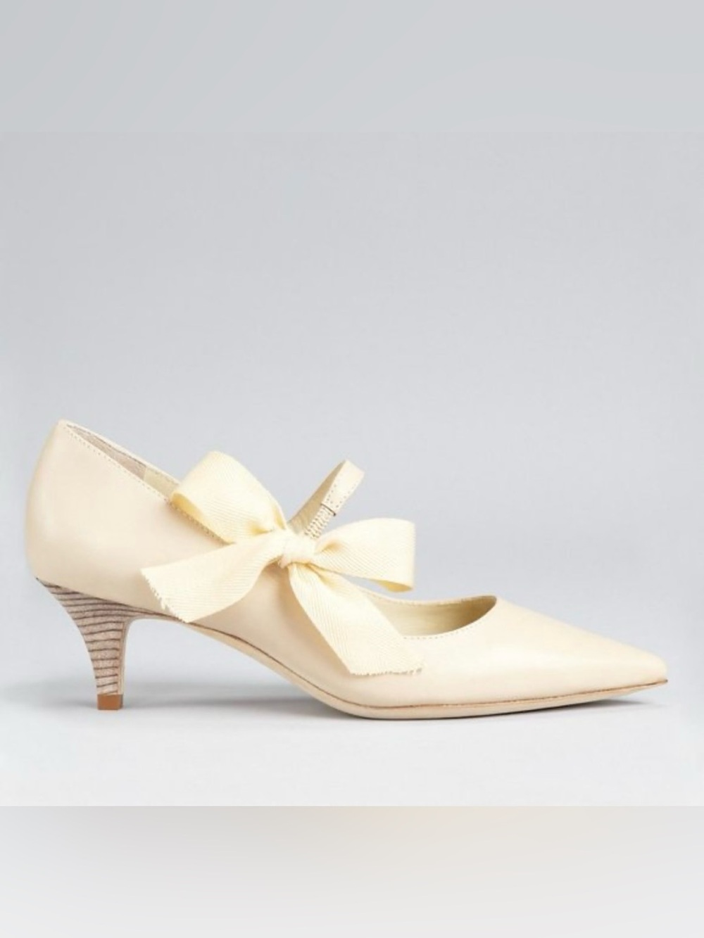 Tory Burch Cream Pointed-Toe Bow Dress Pump